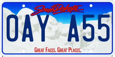 SD license plate 0AYA55