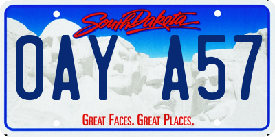 SD license plate 0AYA57