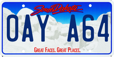 SD license plate 0AYA64