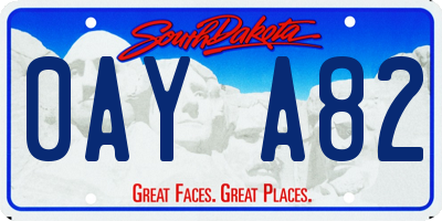 SD license plate 0AYA82