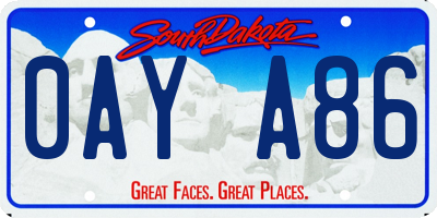 SD license plate 0AYA86