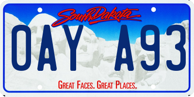 SD license plate 0AYA93