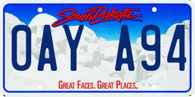 SD license plate 0AYA94