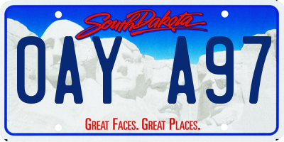 SD license plate 0AYA97