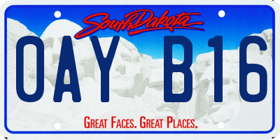 SD license plate 0AYB16