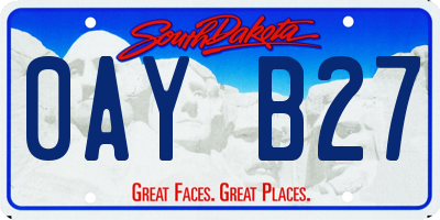 SD license plate 0AYB27