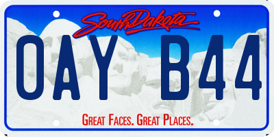 SD license plate 0AYB44