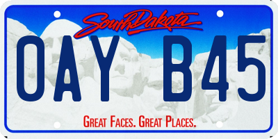 SD license plate 0AYB45