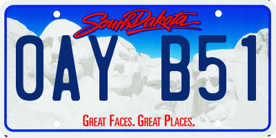 SD license plate 0AYB51