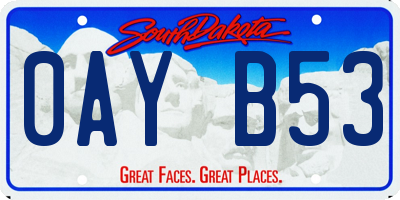 SD license plate 0AYB53