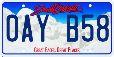SD license plate 0AYB58