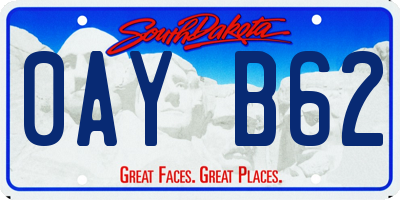 SD license plate 0AYB62