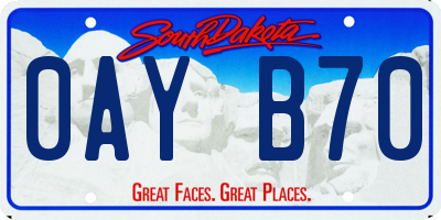 SD license plate 0AYB70