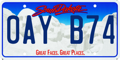 SD license plate 0AYB74
