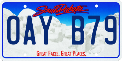 SD license plate 0AYB79