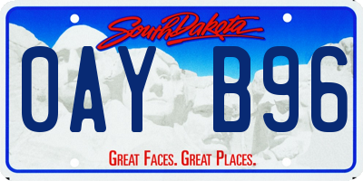 SD license plate 0AYB96