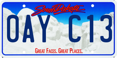 SD license plate 0AYC13