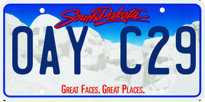 SD license plate 0AYC29