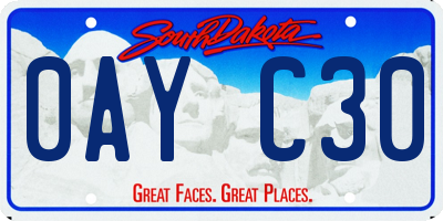 SD license plate 0AYC30