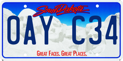 SD license plate 0AYC34