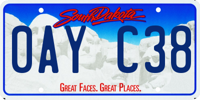 SD license plate 0AYC38