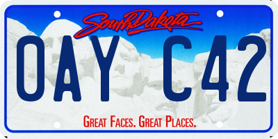 SD license plate 0AYC42