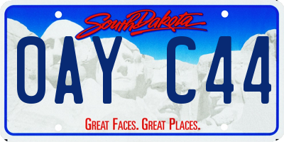 SD license plate 0AYC44