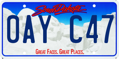 SD license plate 0AYC47