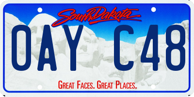 SD license plate 0AYC48