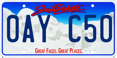 SD license plate 0AYC50