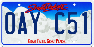 SD license plate 0AYC51