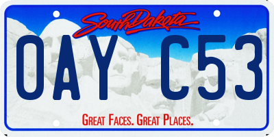 SD license plate 0AYC53