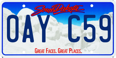 SD license plate 0AYC59