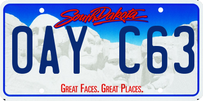 SD license plate 0AYC63
