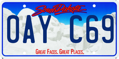 SD license plate 0AYC69