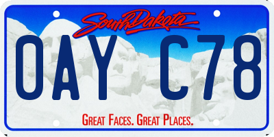 SD license plate 0AYC78