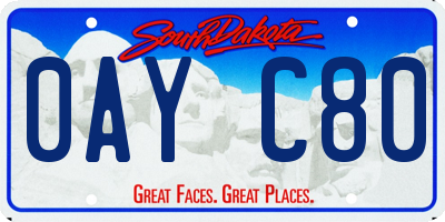 SD license plate 0AYC80