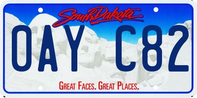 SD license plate 0AYC82