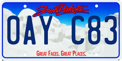 SD license plate 0AYC83