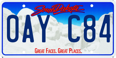 SD license plate 0AYC84
