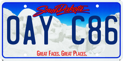 SD license plate 0AYC86