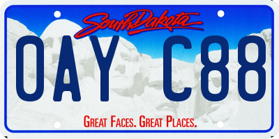 SD license plate 0AYC88