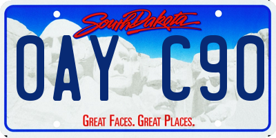 SD license plate 0AYC90