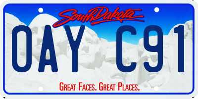 SD license plate 0AYC91