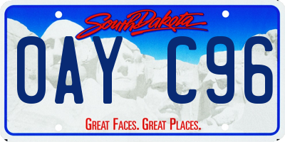 SD license plate 0AYC96