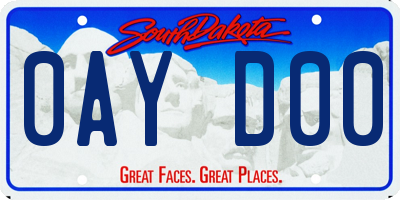 SD license plate 0AYD00