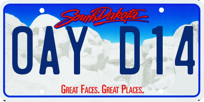 SD license plate 0AYD14