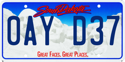 SD license plate 0AYD37