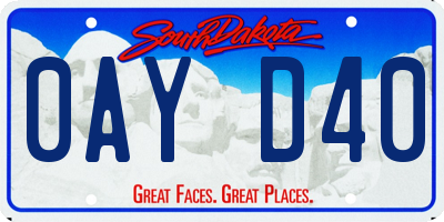 SD license plate 0AYD40