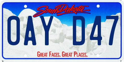 SD license plate 0AYD47